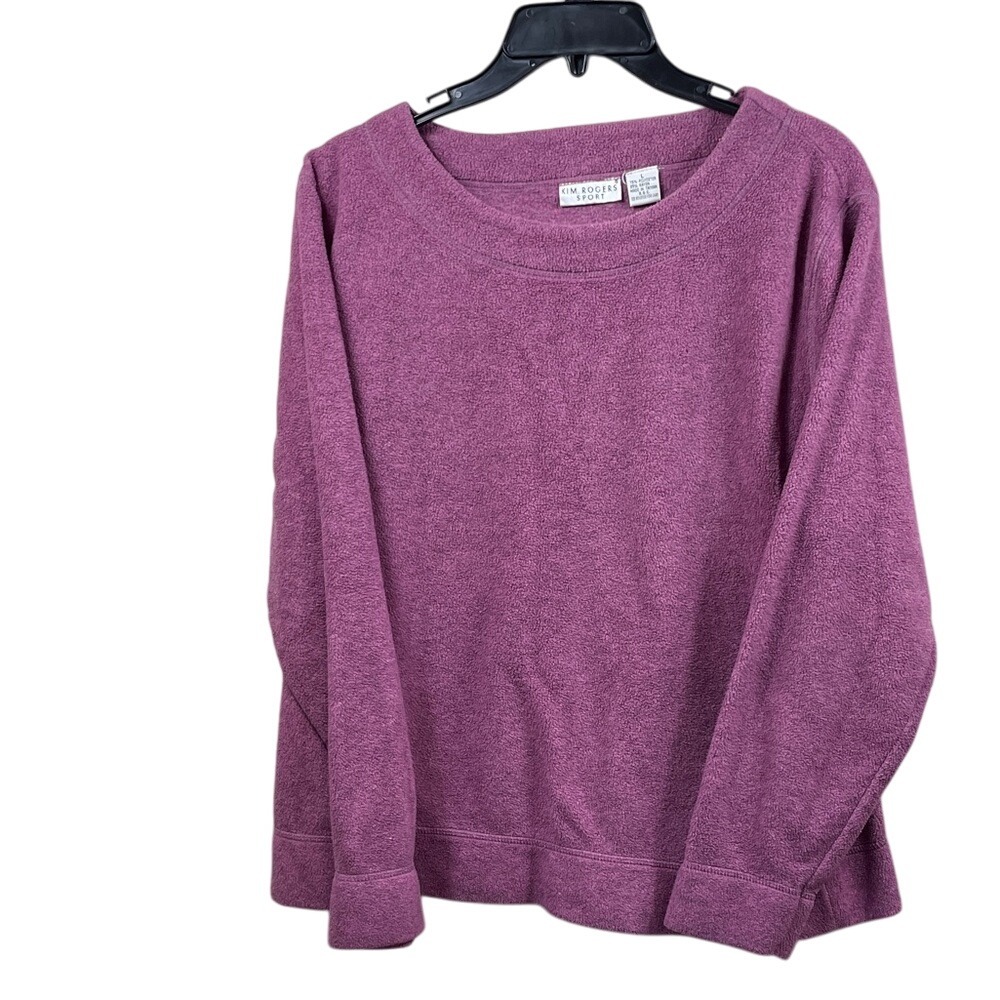 Kim Rogers Sport Purple Long Sleeve Cozy Pullover Sweatshirt Casual‎